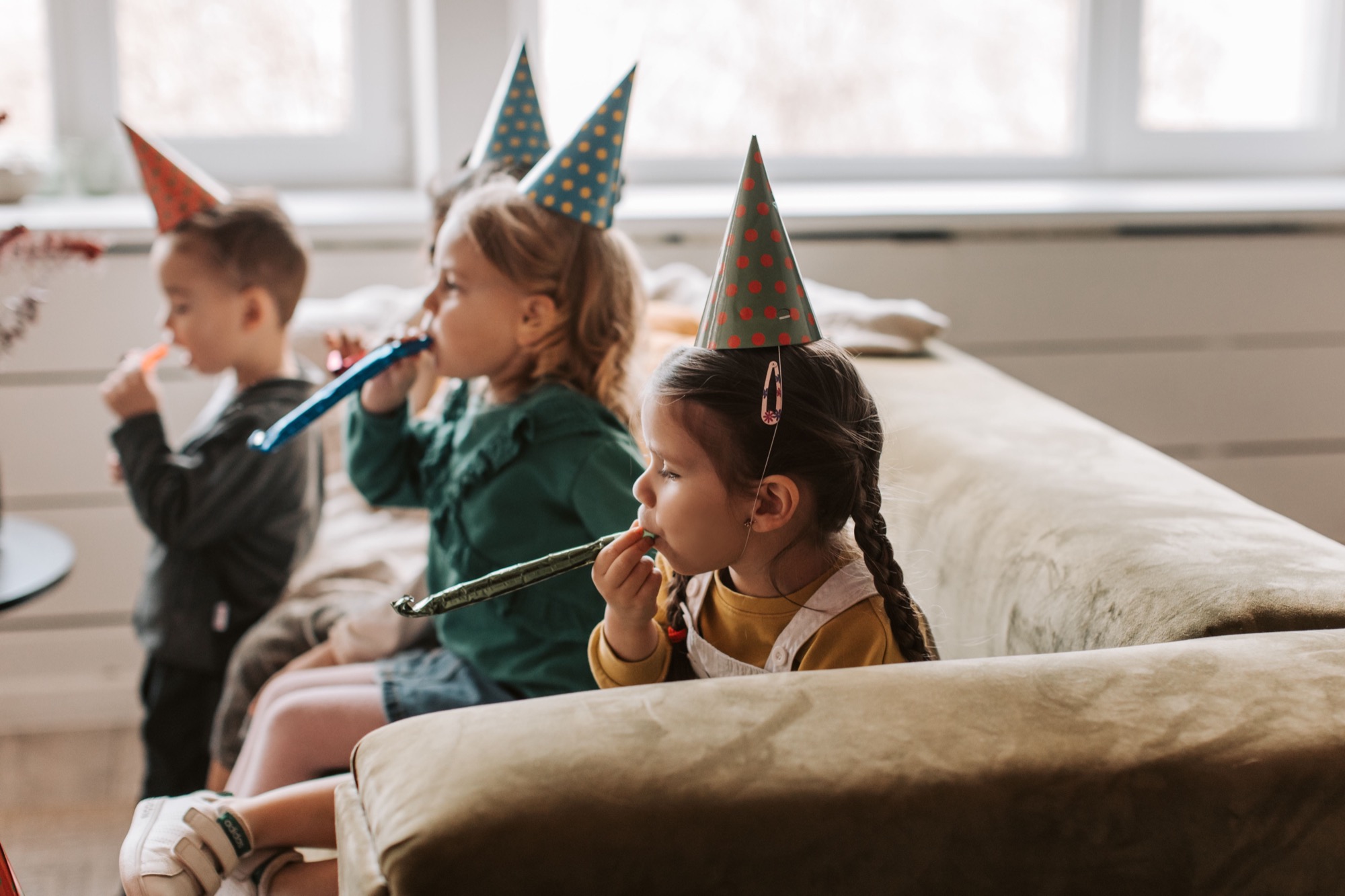 children playing a birthday party planning mission game